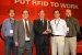 The technology developed by EM’s Office of Packaging and Transportation Packaging Certification Program technology development team was selected by the RFID Journal as the "Most Innovated Use of RFIDs.” Team members pictured here include Dr. John Lee, Dr. Yung Liu, Dr. Jim Shuler, Dr. Hanchung Tsai and John Anderson. Team members not pictured are Brian Craig and Dr. Kun Chen.