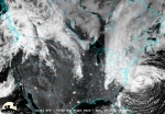 On Monday, October 29, 2012, Hurricane Sandy made landfall 5 miles south of Atlantic City, New Jersey, with maximum sustained winds near 80 mph. This satellite image was taken 16 to 18 hours before Sandy's landfall on the New Jersey coast, using the Visible Infrared Imaging Radiometer Suite on NASA's Suomi National Polar-orbiting Partnership satellite.
The Department of Energy, in partnership with the Federal Emergency Management Administration (FEMA) and other federal agencies, is working around the clock to support the states and utilities that have been impacted by Sandy. Learn more about <a href="http://energy.gov/articles/energy-department-and-federal-efforts-support-utility-power-restoration-efforts">federal efforts to support utility power restoration</a>. | Photo courtesy of CIMSS/University Wisconsin-Madison/NASA/NOAA.