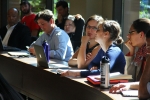 Panelists discuss the role of colleges and universities in helping to further clean-energy research and entrepreneurship during a forum at Stanford University. | Photo courtesy of Stanford Energy Club.