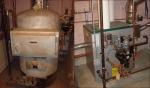 Before and after shots of a new boiler system | courtesy of the Office of Weatherization and Intergovernmental Programs