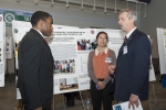 South Carolina State University students William Dumpson, left, and Alejandra Chirino, center, talk with Savannah River National Laboratory Director Dr. Terry Michalske at a recent research exchange involving the laboratory and seven historically black colleges and universities.