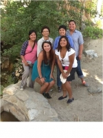 Pictured from left to right on Agua Caliente tribal land: Colleen Cooley, Student Intern Program Supervisor Sandra Begay-Campbell of Sandia National Laboratories, Chelsea Chee, Nikki Tulley, Nora Cata, and Jessica Rodriguez. Photo from Sandra Begay-Campbell, Sandia National Laboratories