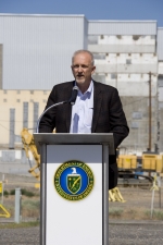 Senior Advisor for Environmental Management David Huizenga speaks during an event announcing the completion of work to place N Reactor in safe storage.