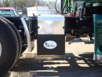Idle Free System's frame rail unit mounted onto the chassis rail of a truck. Idle Free produces battery-powered, idle-elimination systems that lower fuel costs and CO2 emissions while retaining power to a truck’s cab. | Courtesy of Idle Free Systems.