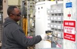 Robert Brown, SRR tank farm operator, performs daily inspections of a salt disposition process facility. The inspections and improvement upgrades have resulted in continued successful operations.