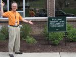 Norman Durfee, project manager at Oak Ridge National Laboratory, stands in front of Building 3156, the first DOE retrofit office building to receive a net-zero designation. | Department of Energy Photo | Courtesy of Oak Ridge National Laboratory | Public Domain |