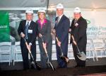 Randy Turk, Elyria Site Manager; Rep. Betty Sutton (OH); Frank Bozich, President Catalysts, BASF and Patrick Davis, DOE Program Manager participate in groundbreaking ceremony for BASF battery materials plant in Elyria, Ohio  | Photo Courtesy of Nat Clymer Photography, LLC |
