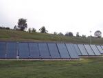 An array of solar collectors | Photo courtesy of Trane
