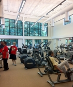 Seniors check out the new energy-efficient fitness facility at the Rockville Senior Center. | Photo courtesy of Chris Galm, Energy Department.
