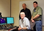 CWI engineers Jeff Jones, David Tolman, right, and Kirk Dooley (seated) developed a treatment to safely dissolve a bicarbonate crust and treat and remove the sodium in the Experimental Breeder Reactor-II at the Idaho site.