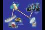Illustration depicting satellite tracking of shipments