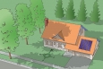 Buildings and Trees—Natural Partners. Deciduous trees planted on the south and west sides will help keep your house cool in the summer and allow sun to shine through the windows in the winter. Buildings and Trees—Natural Partners. Deciduous trees planted on the south and west sides will help keep your house cool in the summer and allow sun to shine through the windows in the winter.