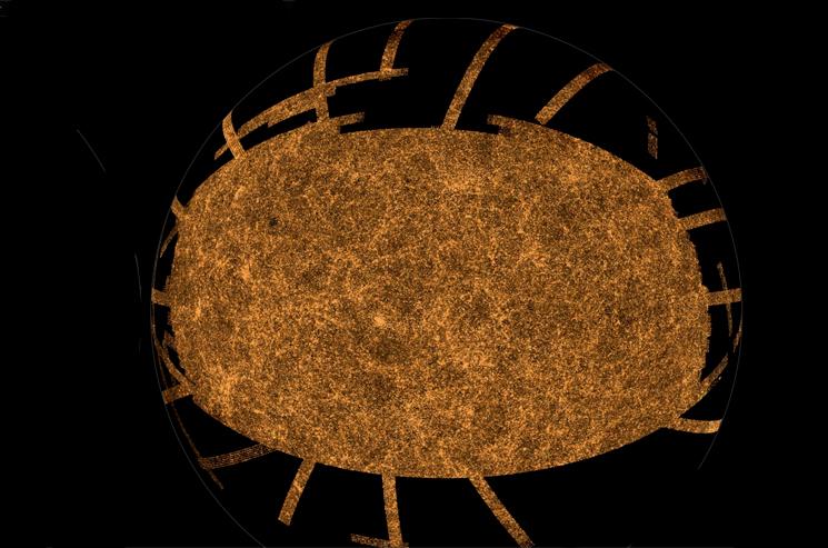 This is an image of one-third of the total area of the sky (14,000 square degrees) including 1.5 million galaxies as recorded by the Sloan Digital Sky Survey. Berkeley Lab’s <a href="http://www.nersc.gov/">National Energy Research Scientific Computing Center</a>, which broke down data collected from a 2.5-meter telescope at Apache Point Observatory in New Mexico and built it up into the most accurate calculation yet made of everything in space and how it sticks together. <a href ="http://energy.gov/articles/new-mariners-and-massive-map-berkeley-computers-calculate-whats-sky">Read more</a>. This is an image of one-third of the total area of the sky (14,000 square degrees) including 1.5 million galaxies as recorded by the Sloan Digital Sky Survey. Berkeley Lab’s <a href="http://www.nersc.gov/">National Energy Research Scientific Computing Center</a>, which broke down data collected from a 2.5-meter telescope at Apache Point Observatory in New Mexico and built it up into the most accurate calculation yet made of everything in space and how it sticks together. <a href ="http://energy.gov/articles/new-mariners-and-massive-map-berkeley-computers-calculate-whats-sky">Read more</a>.
