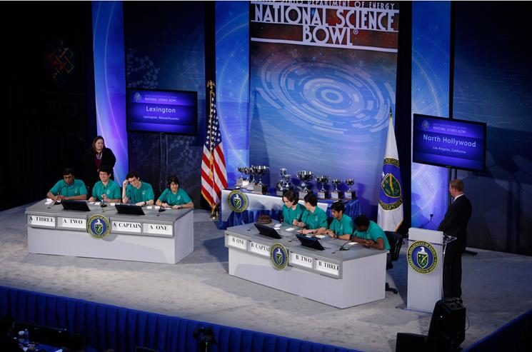 The final match of the 2012 National Science Bowl in Washington, D.C., pit Lexington High School, from Massachusetts, against North Hollywood High School, from California. Lexington defeated North Hollywood by correctly answering a visual bonus biology question. <a href="http://energy.gov/articles/student-teams-massachusetts-and-california-win-energy-department-s-22nd-national-science">Read more about the 2012 Science Bowl</a>